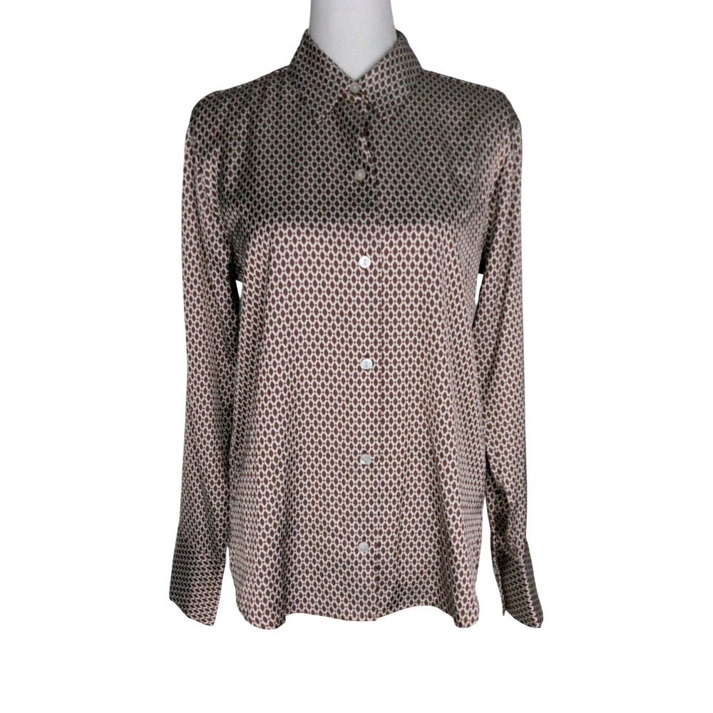Abercrombie & Fitch Women's‎ Brown Geomet Collar Blouse Size Small
